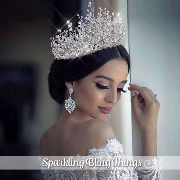 Sparkling Bling Things Jewelry - NEW Sparkling Bling Crystal Rhinestone Wedding Tiara Bride Bridesmaid Pr…